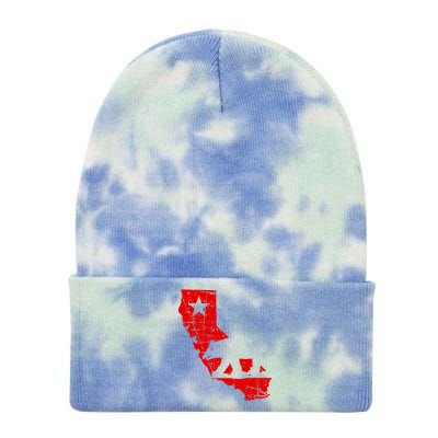 Vintage California Republic State Bear Tie Dye 12in Knit Beanie