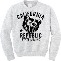 Vintage California Republic State Of Mind Kids Sweatshirt