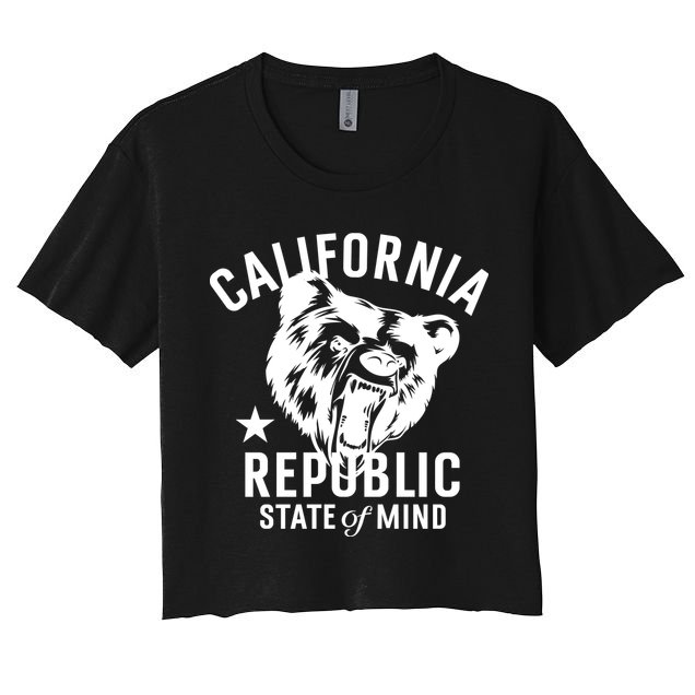 Vintage California Republic State Of Mind Crop Top