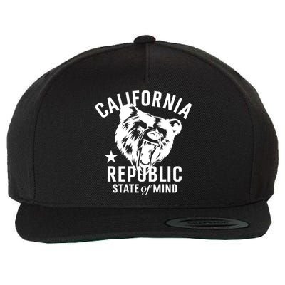 Vintage California Republic State Of Mind Wool Snapback Cap