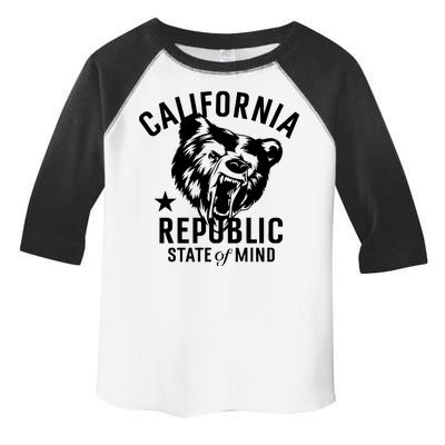 Vintage California Republic State Of Mind Toddler Fine Jersey T-Shirt