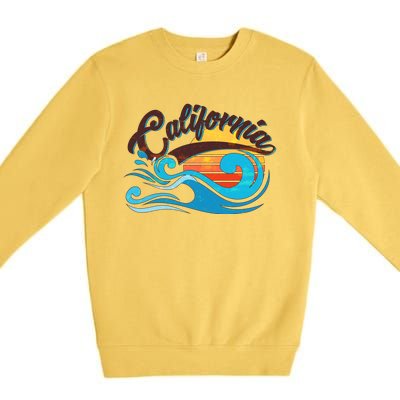 Vintage California Wave Logo Premium Crewneck Sweatshirt