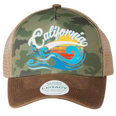 Vintage California Wave Logo Legacy Tie Dye Trucker Hat