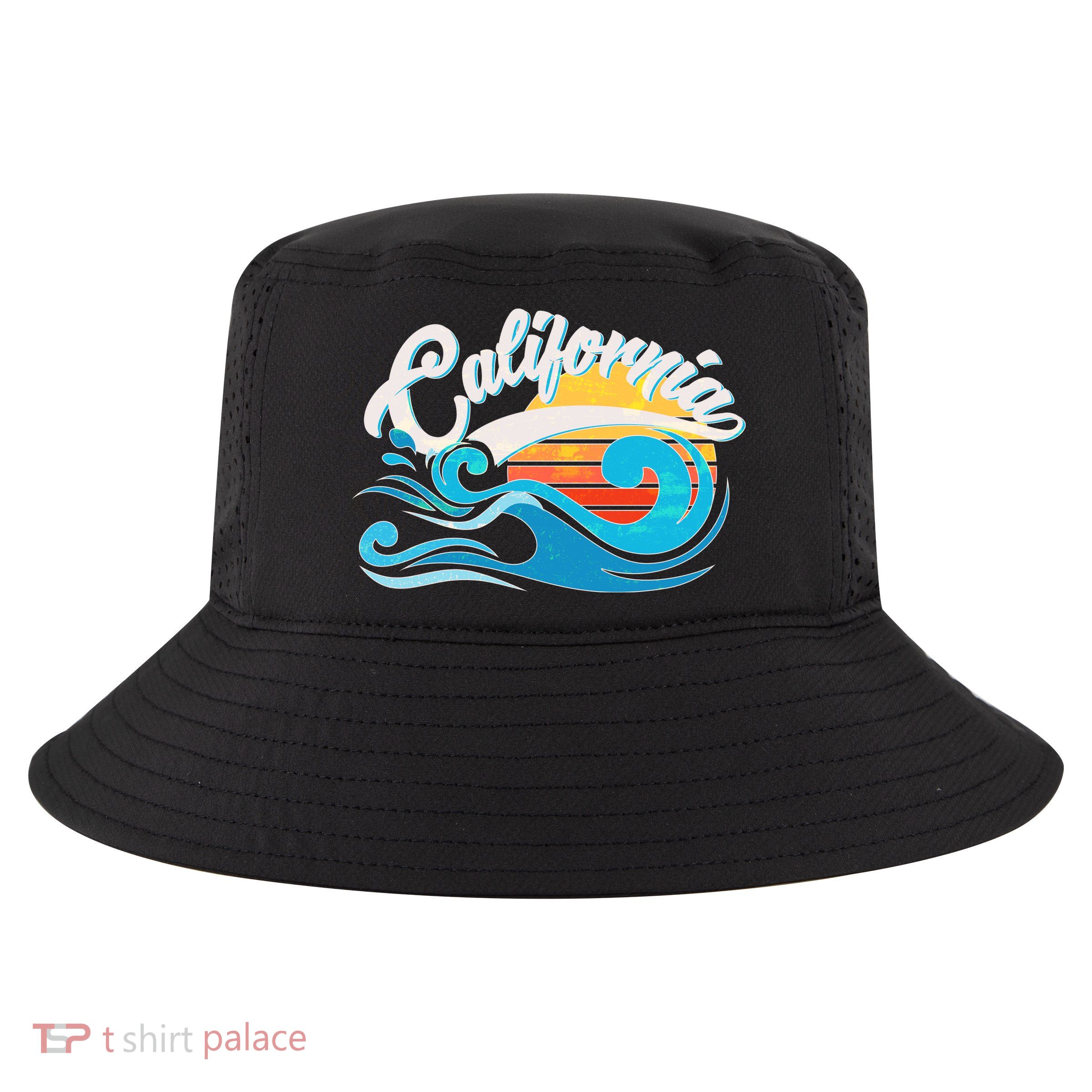 Vintage California Wave Logo Cool Comfort Performance Bucket Hat