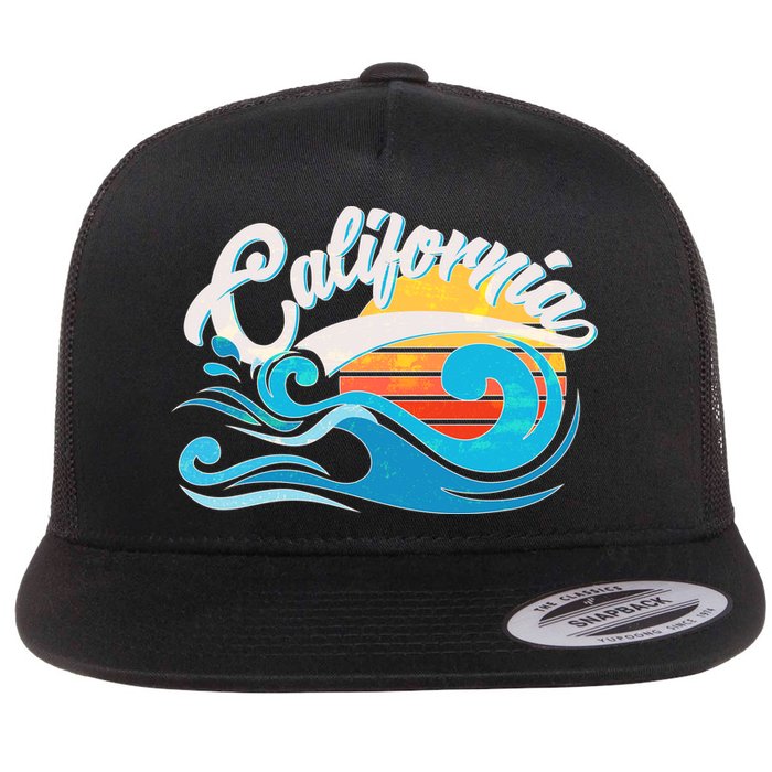 Vintage California Wave Logo Flatbill Hat