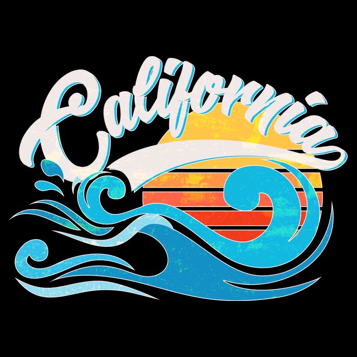 Vintage California Wave Logo Flatbill Hat