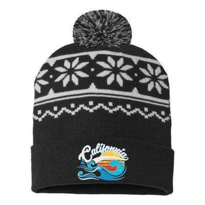 Vintage California Wave Logo USA-Made Snowflake Beanie