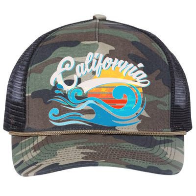 Vintage California Wave Logo Retro Rope Trucker Hat Cap