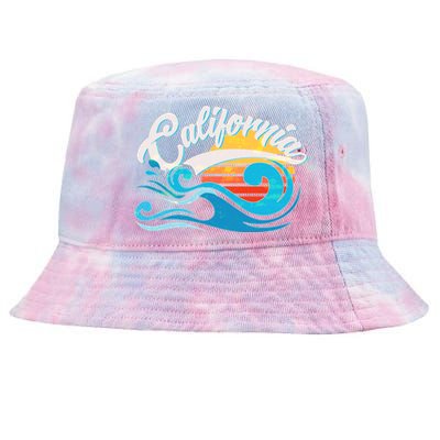 Vintage California Wave Logo Tie-Dyed Bucket Hat