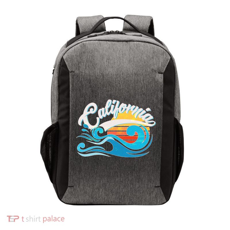 Vintage California Wave Logo Vector Backpack