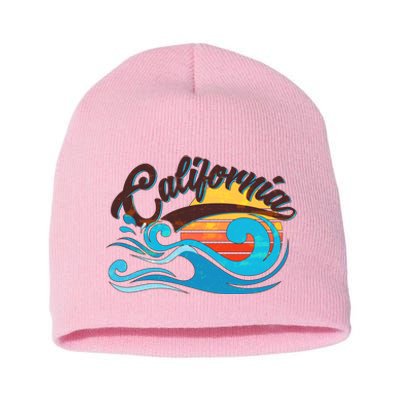 Vintage California Wave Logo Short Acrylic Beanie