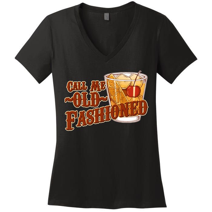 Vintage Call Me Old Fashioned Women's V-Neck T-Shirt