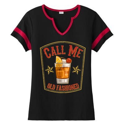 Vintage Call Me Old Fashioned Whiskey Ladies Halftime Notch Neck Tee