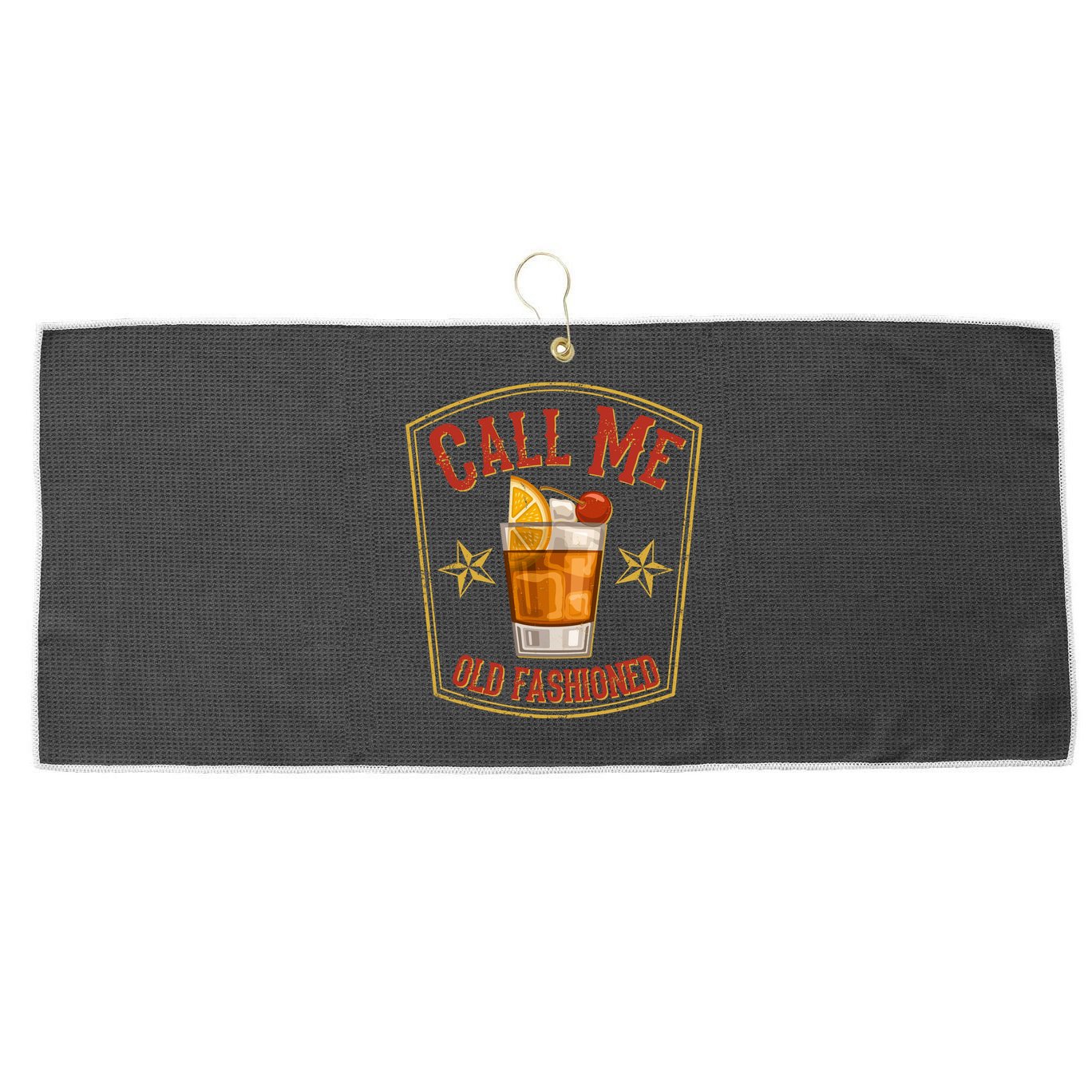 Vintage Call Me Old Fashioned Whiskey Large Microfiber Waffle Golf Towel