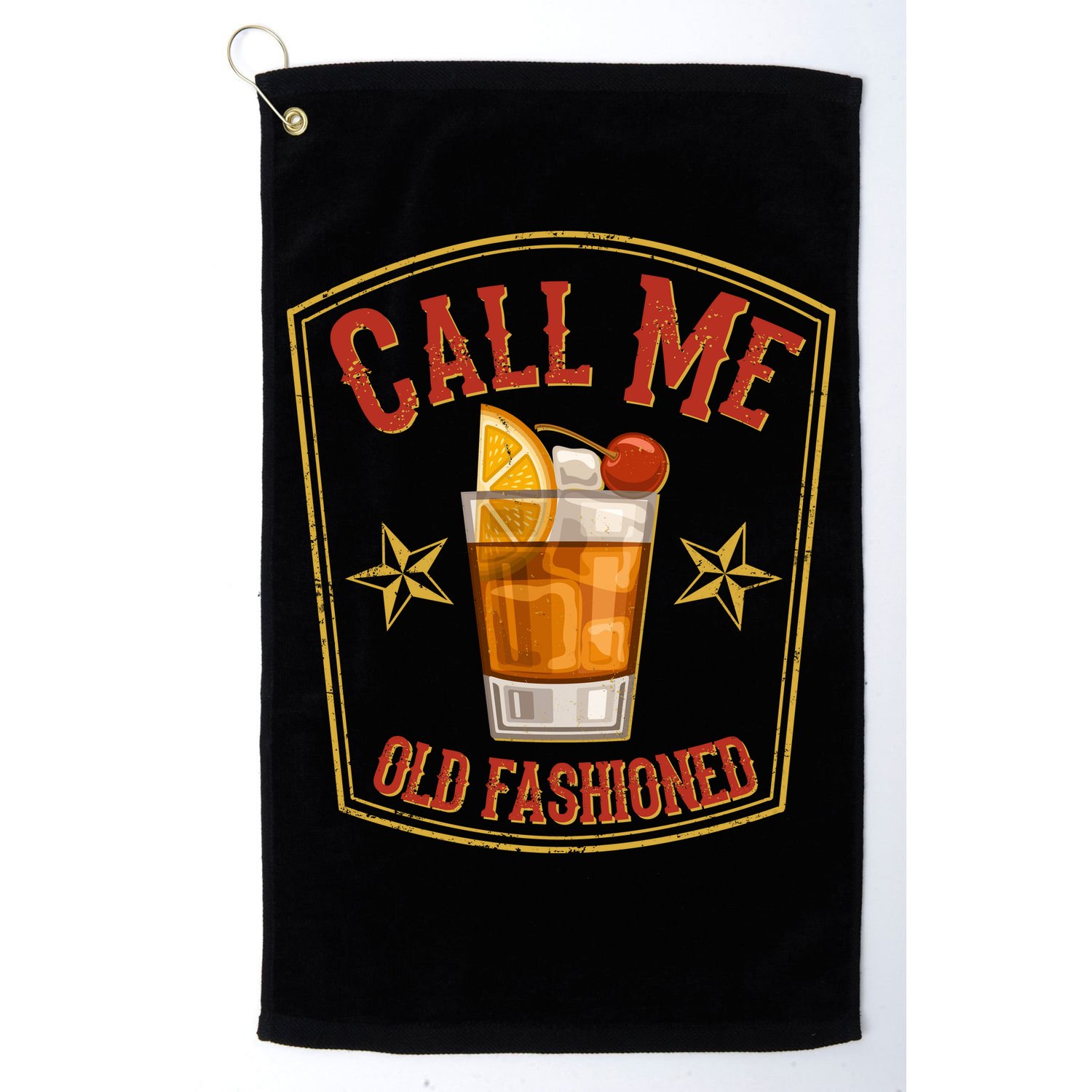 Vintage Call Me Old Fashioned Whiskey Golf Towel