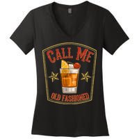 Vintage Call Me Old Fashioned Whiskey Women's V-Neck T-Shirt