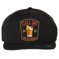 Vintage Call Me Old Fashioned Whiskey Wool Snapback Cap