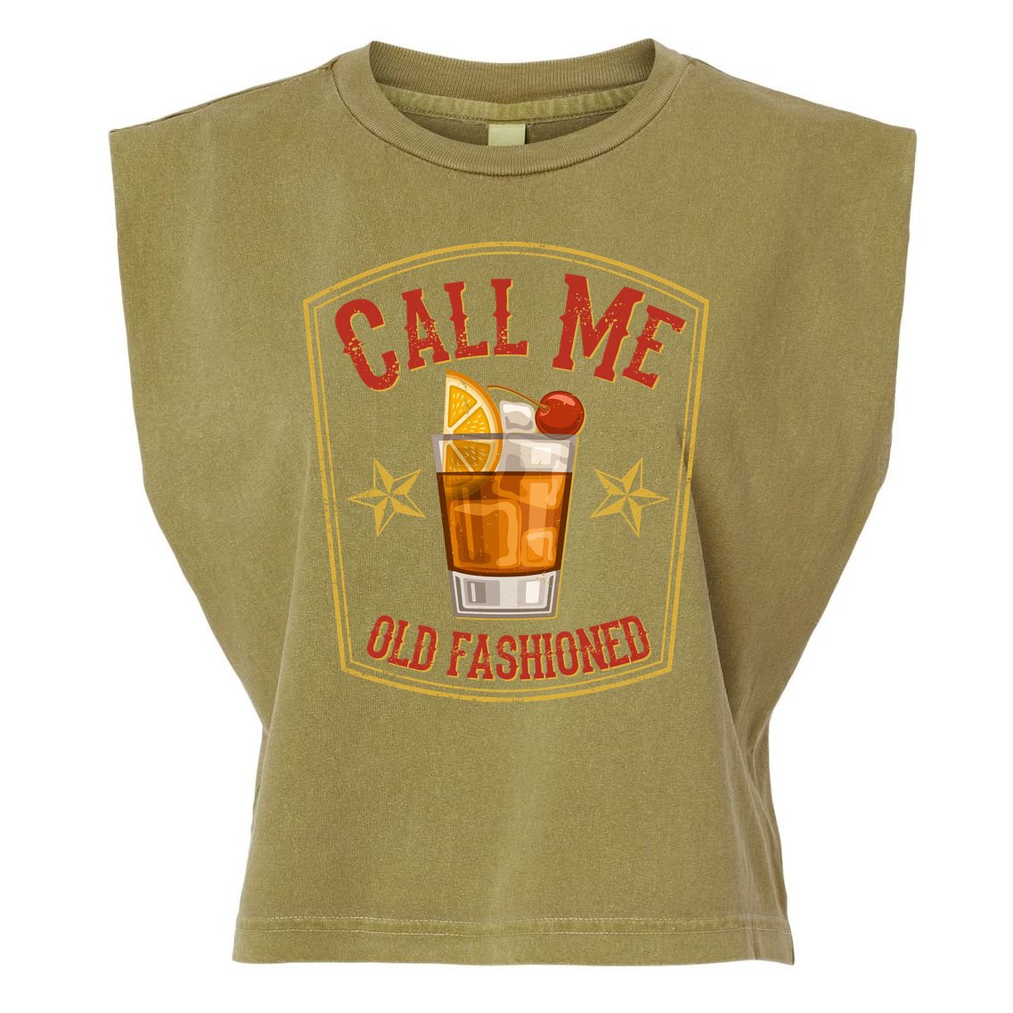 Vintage Call Me Old Fashioned Whiskey Garment-Dyed Women's Muscle Tee