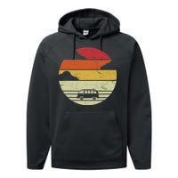 Vintage Camping Sunset Performance Fleece Hoodie