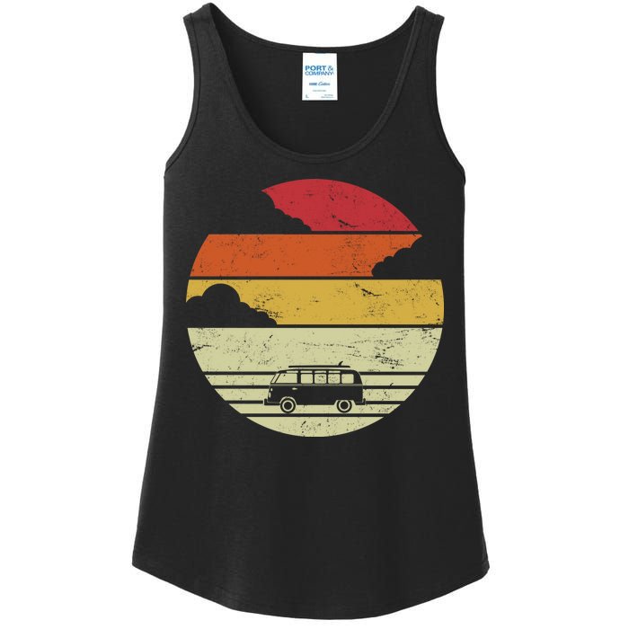 Vintage Camping Sunset Ladies Essential Tank