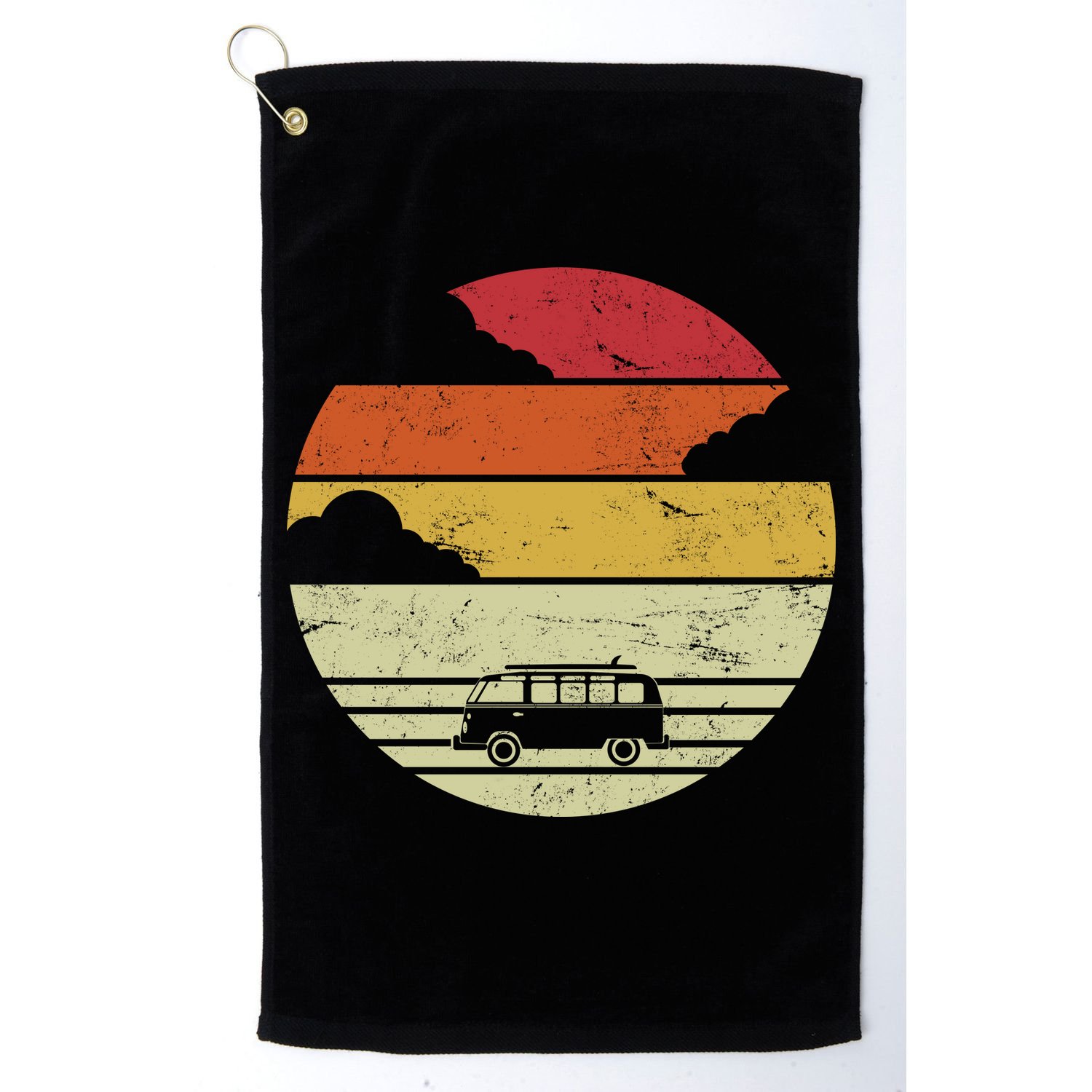 Vintage Camping Sunset Golf Towel