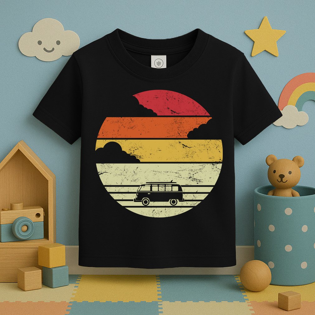 Vintage Camping Sunset Toddler T-Shirt