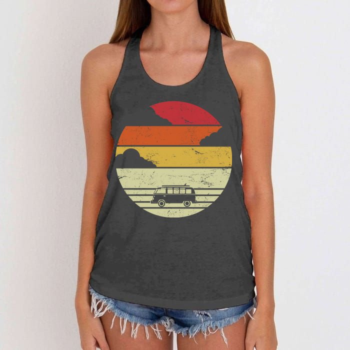 Vintage Camping Sunset Women's Knotted Racerback Tank