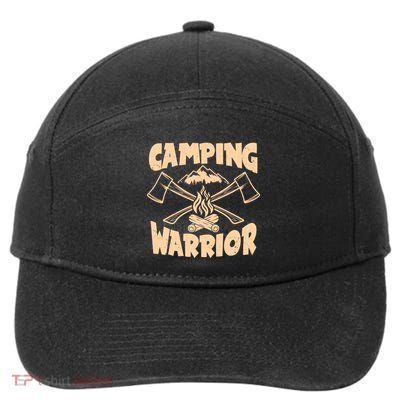 Vintage Camping Warrior Lumberjack Axes 7-Panel Snapback Hat