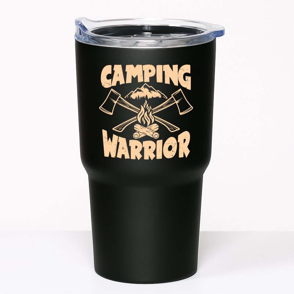 Vintage Camping Warrior Lumberjack Axes Tumbler