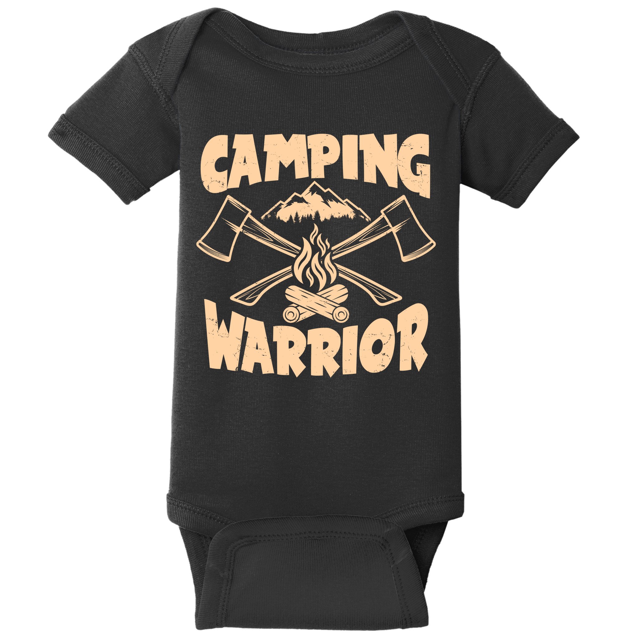 Vintage Camping Warrior Lumberjack Axes Baby Bodysuit