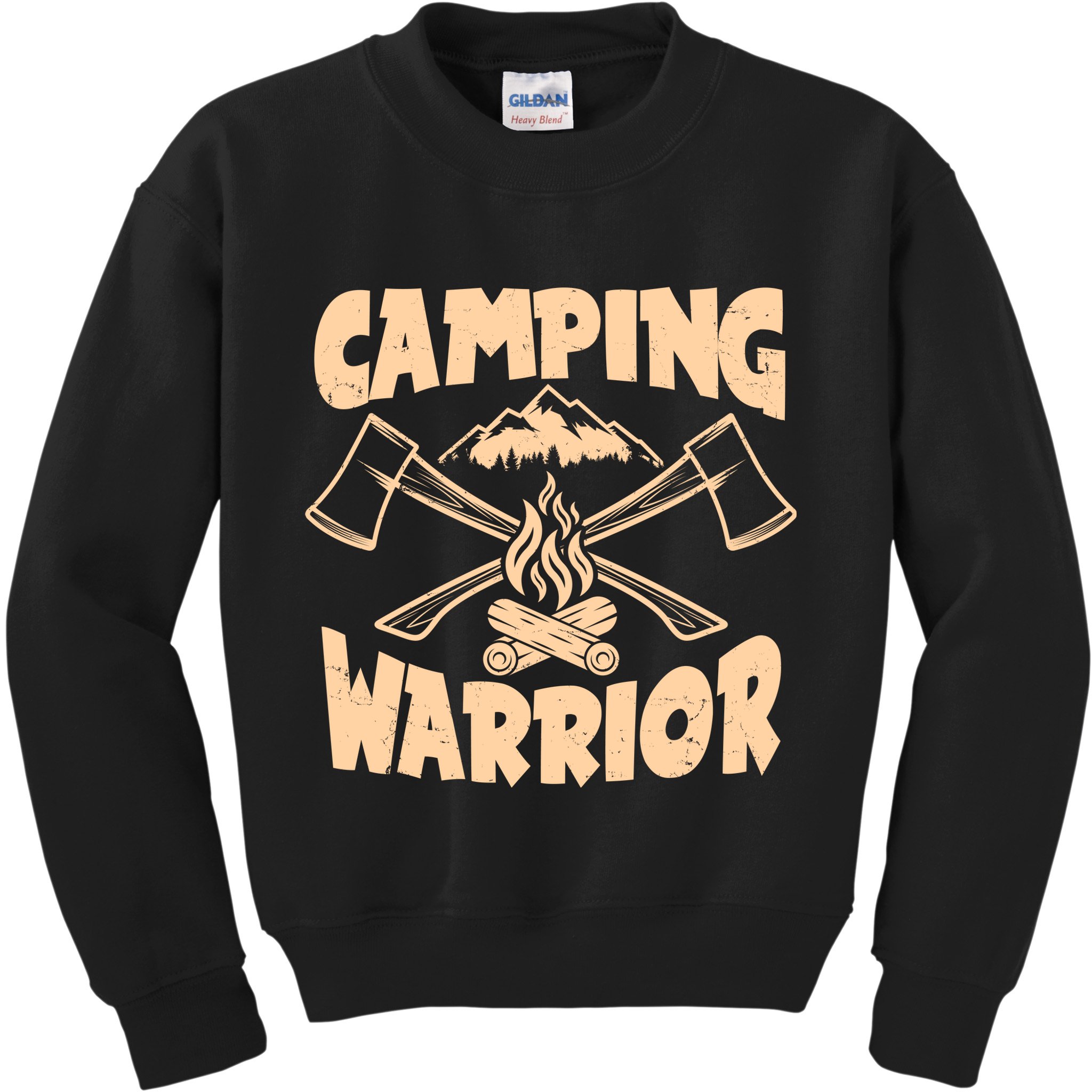 Vintage Camping Warrior Lumberjack Axes Kids Sweatshirt