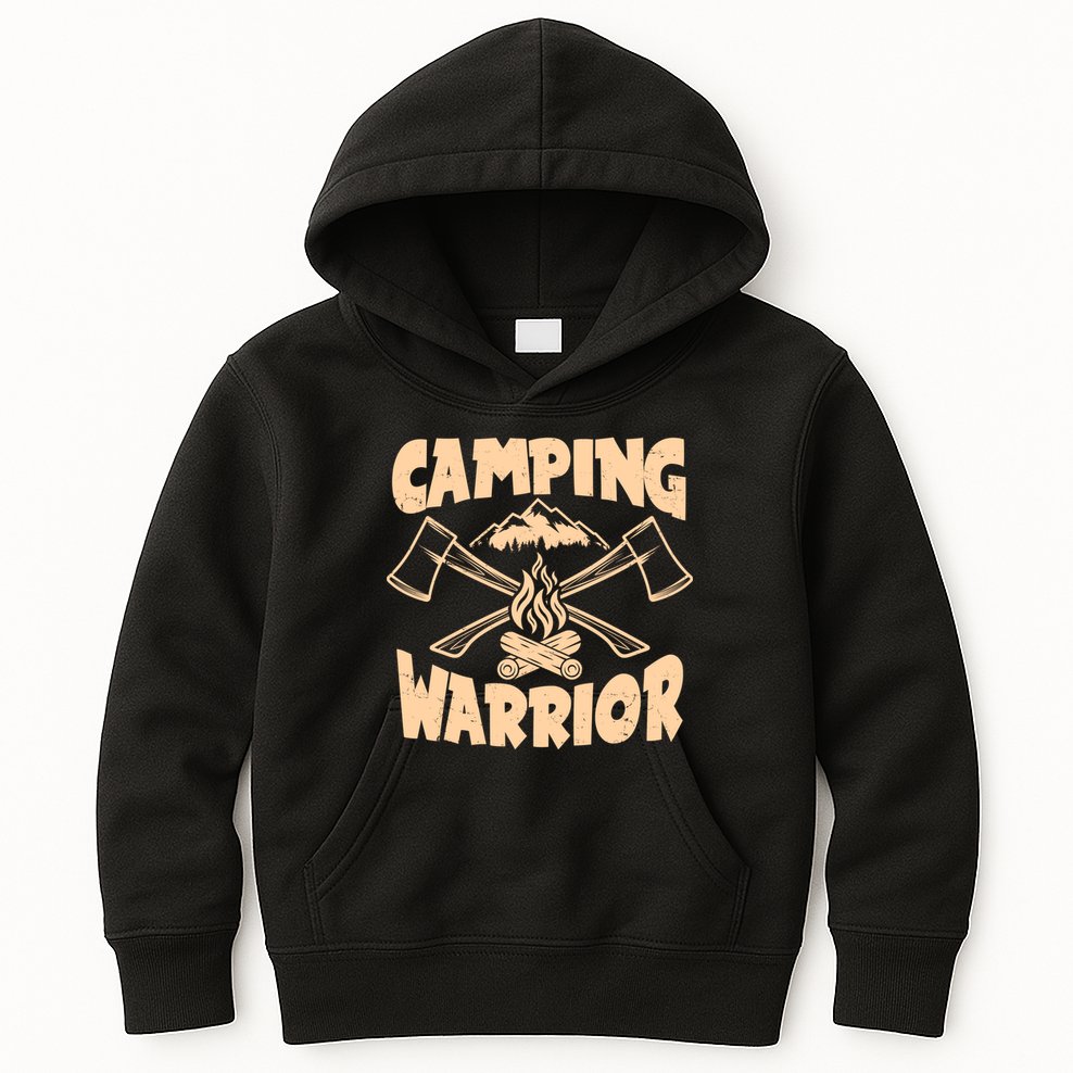 Vintage Camping Warrior Lumberjack Axes Kids Hoodie