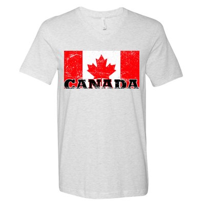 Vintage Canadian Flag Canada V-Neck T-Shirt