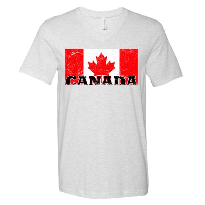 Vintage Canadian Flag Canada V-Neck T-Shirt