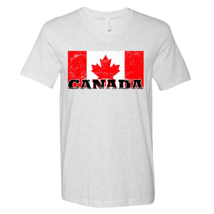 Vintage Canadian Flag Canada V-Neck T-Shirt