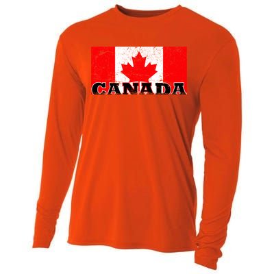 Vintage Canadian Flag Canada Cooling Performance Long Sleeve Crew