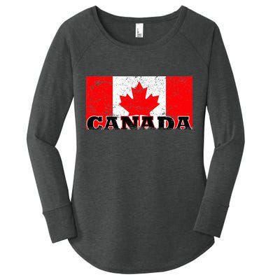 Vintage Canadian Flag Canada Women's Perfect Tri Tunic Long Sleeve Shirt
