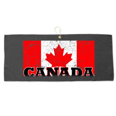 Vintage Canadian Flag Canada Large Microfiber Waffle Golf Towel