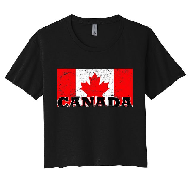 Vintage Canadian Flag Canada Crop Top