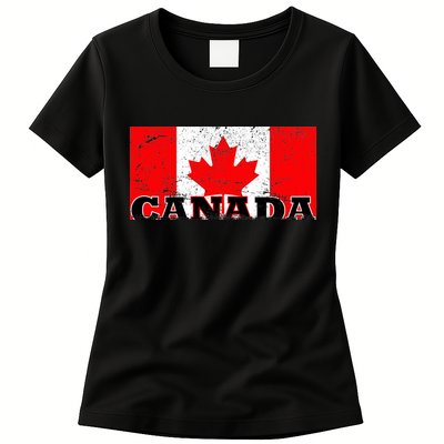 Vintage Canadian Flag Canada Womens T-Shirt
