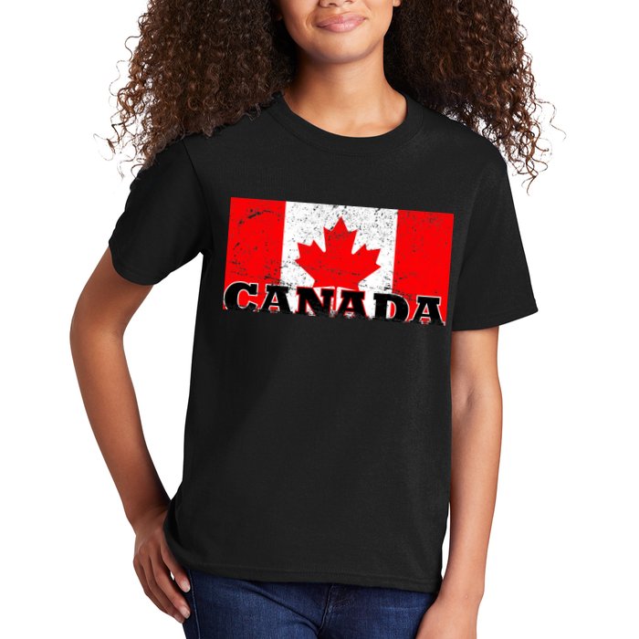 Vintage Canadian Flag Canada Kids T-Shirt