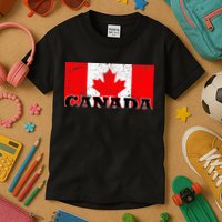 Vintage Canadian Flag Canada Kids T-Shirt