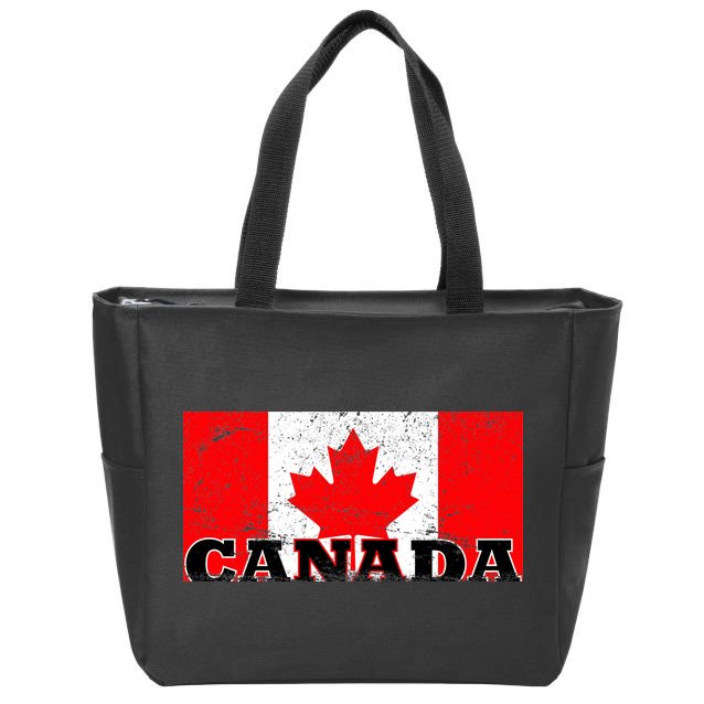 Vintage Canadian Flag Canada Zip Tote Bag