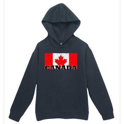 Vintage Canadian Flag Canada Urban Pullover Hoodie