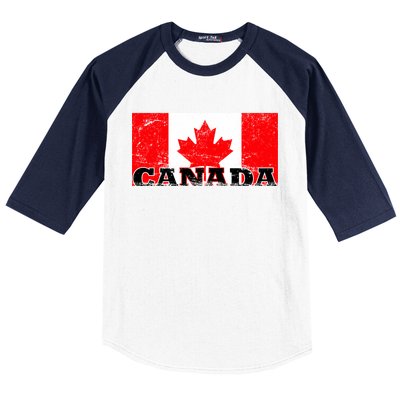 Vintage Canadian Flag Canada Baseball Sleeve Shirt