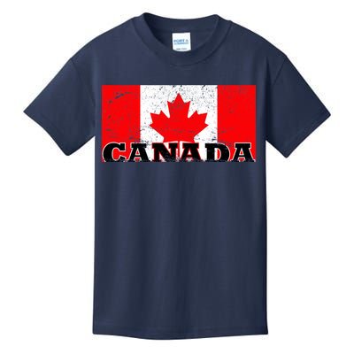 Vintage Canadian Flag Canada Kids T-Shirt