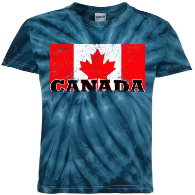 Vintage Canadian Flag Canada Kids Tie-Dye T-Shirt