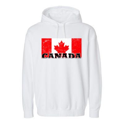 Vintage Canadian Flag Canada Garment-Dyed Fleece Hoodie