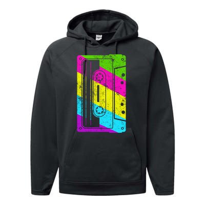 Vintage Cassette Tape 80s  Performance Fleece Hoodie