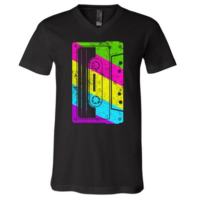 Vintage Cassette Tape 80s  V-Neck T-Shirt